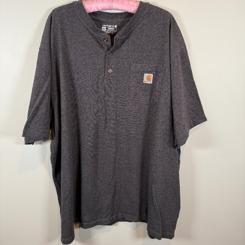 Carhartt Men's K84 Short Sleeve Workwear Henley T-Shirt Size 3XL